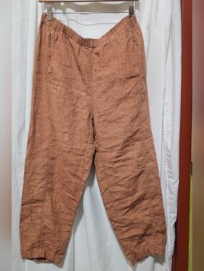 Eileen Fisher Pants Rust Orange Organic Linen Pants S/P